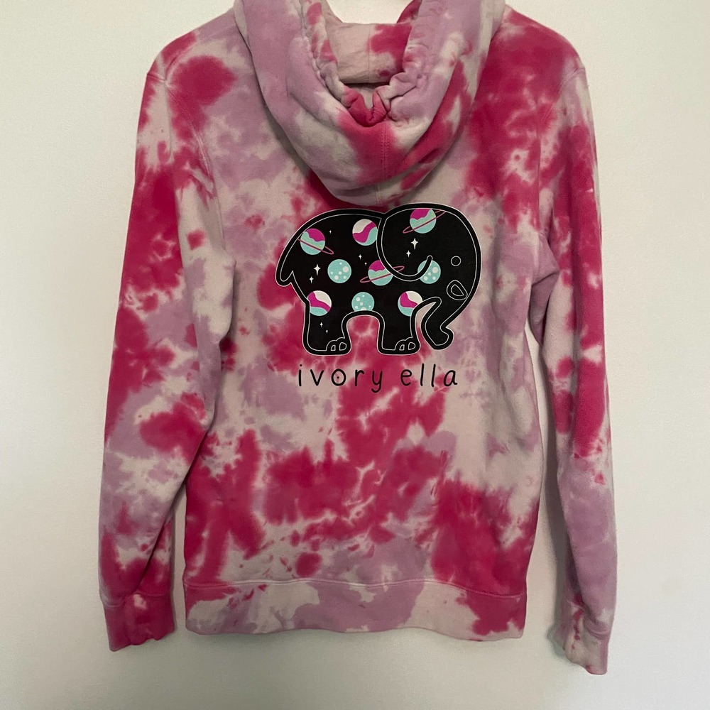 Ivory Ella Tie Dye hoodie sweatshirt galaxy outer space pink purple Women's